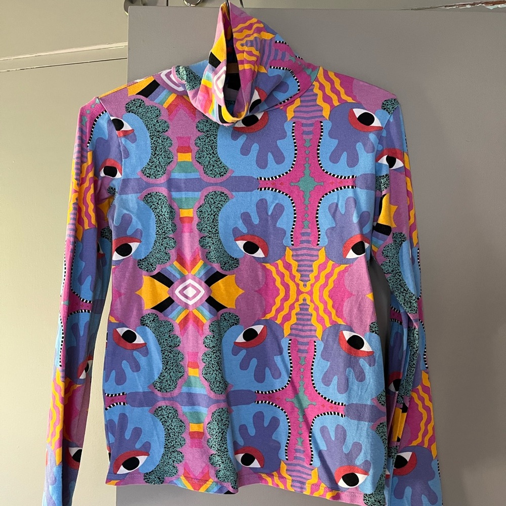 Nooworks Multicolor Abstract Turtleneck, size S